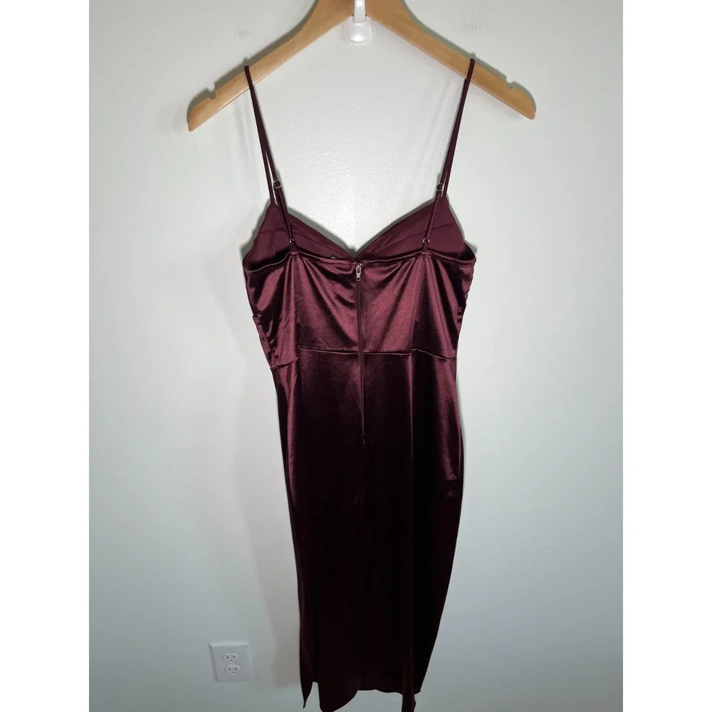 Whimsigoth Wedding Guest Cowl Neck Womens Midi Dress M Purple Rhinestone Studded